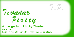 tivadar pirity business card